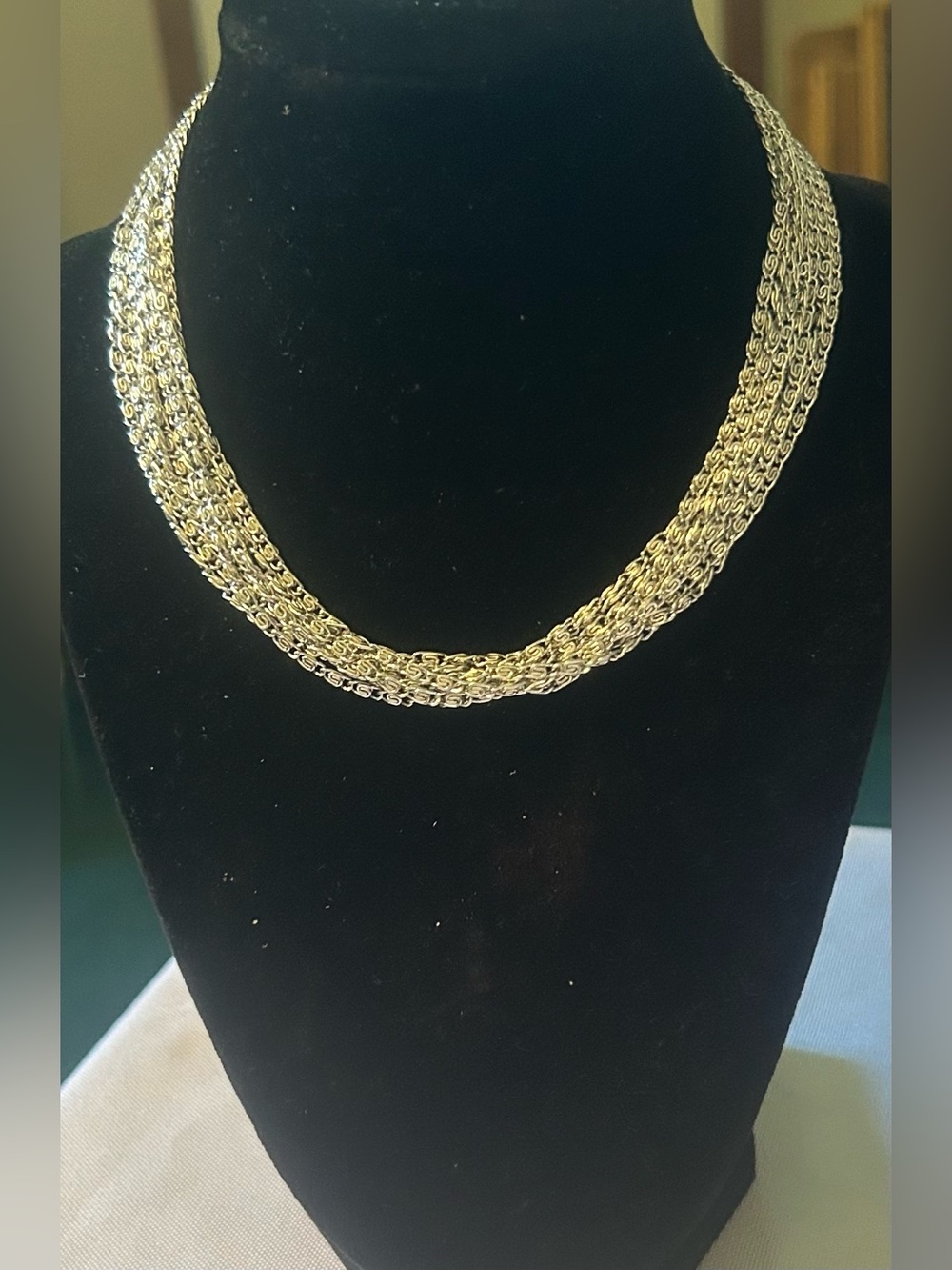 Vintage Sarah Coventry Multi-Strand Silver Tone Statement Necklace